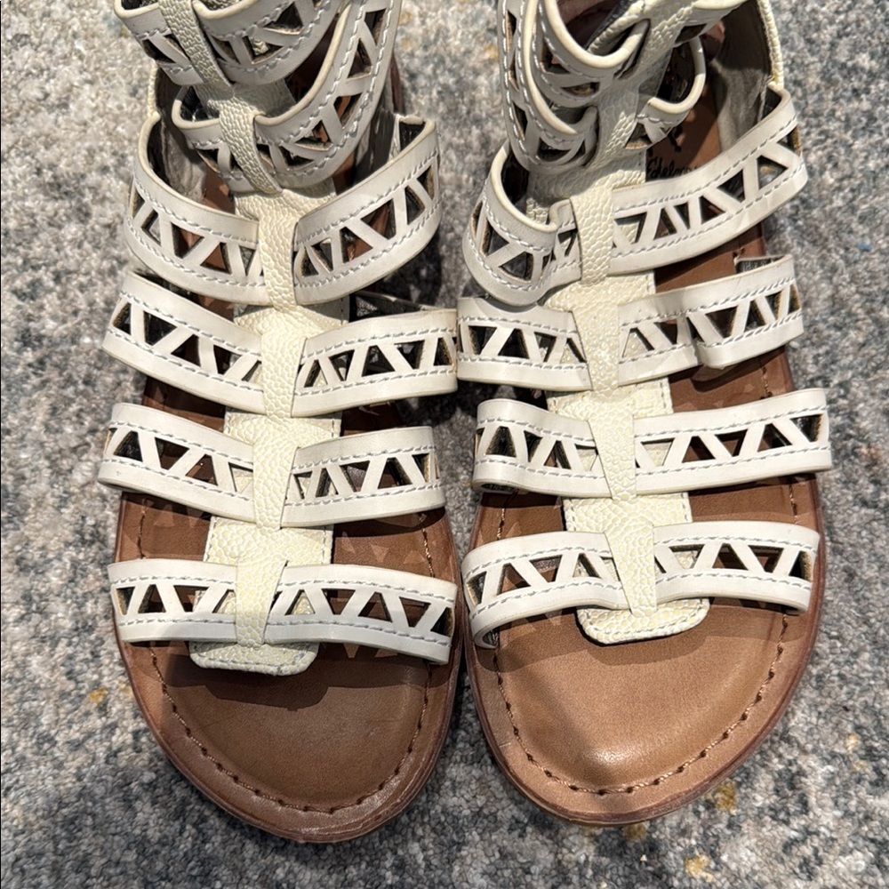 Women's White Gladiator Sandals - Picture 5 of 6